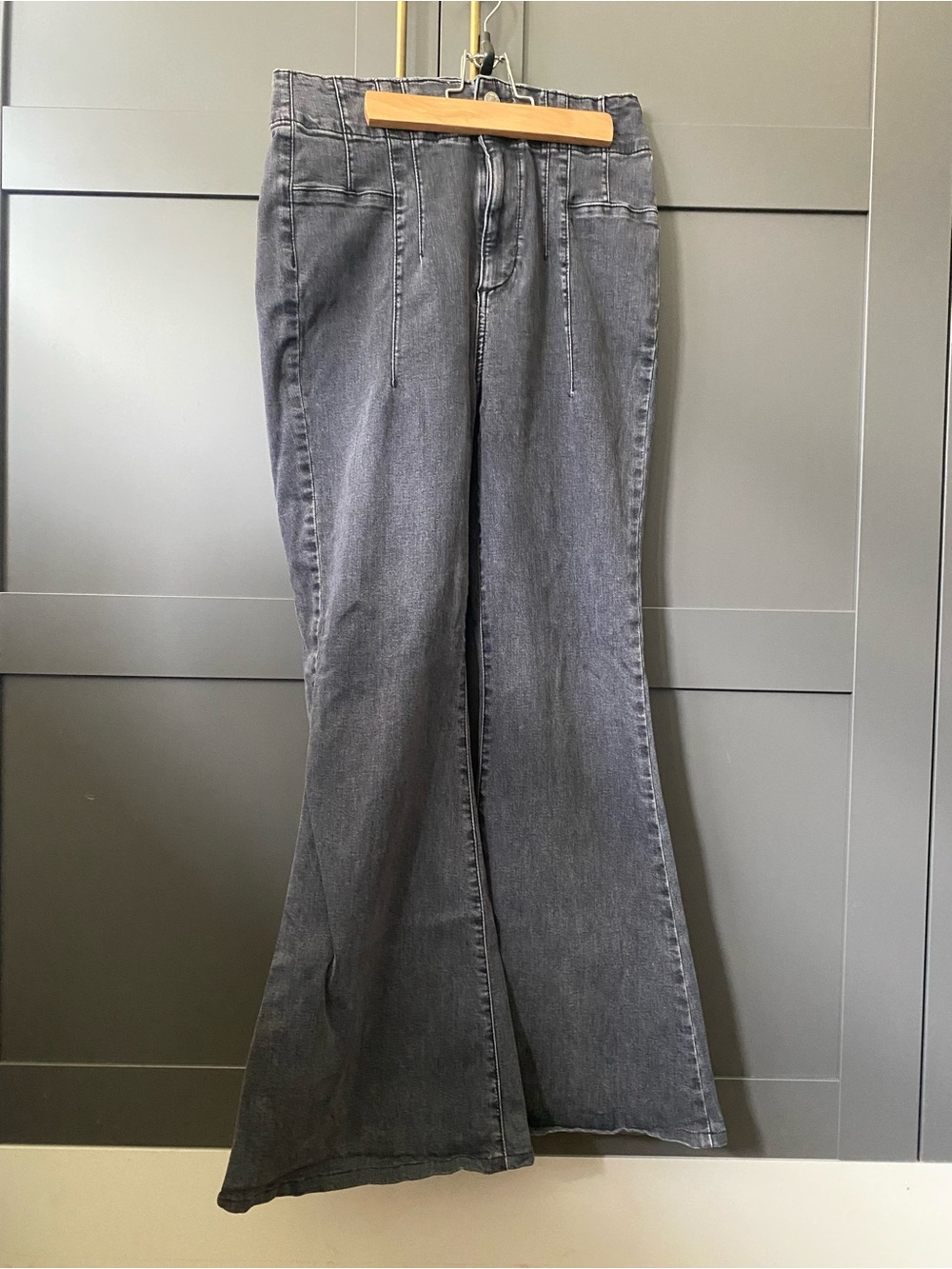 Forever 21 Charcoal Wash High-Rise Flare Jeans